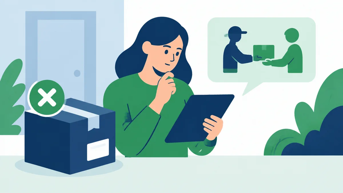 Human review of a failed COD delivery before a final return decision, Saanvi Studio illustration